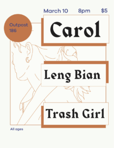Carol_3-10Outpost_Final-web 3/10 show poster designed by local artist Catu Berretta (2019)